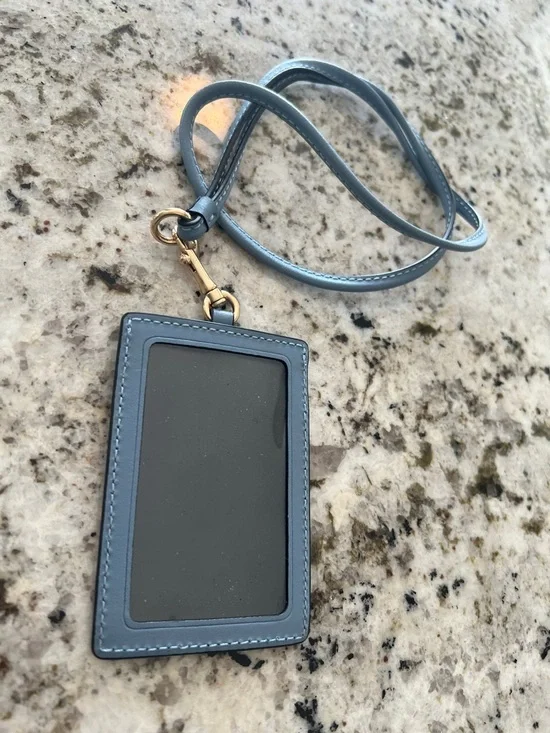 Coach ID Lanyard in Signature Monogram Canvas Brown, Blue, Tan, Gold - Picture 5 of 5